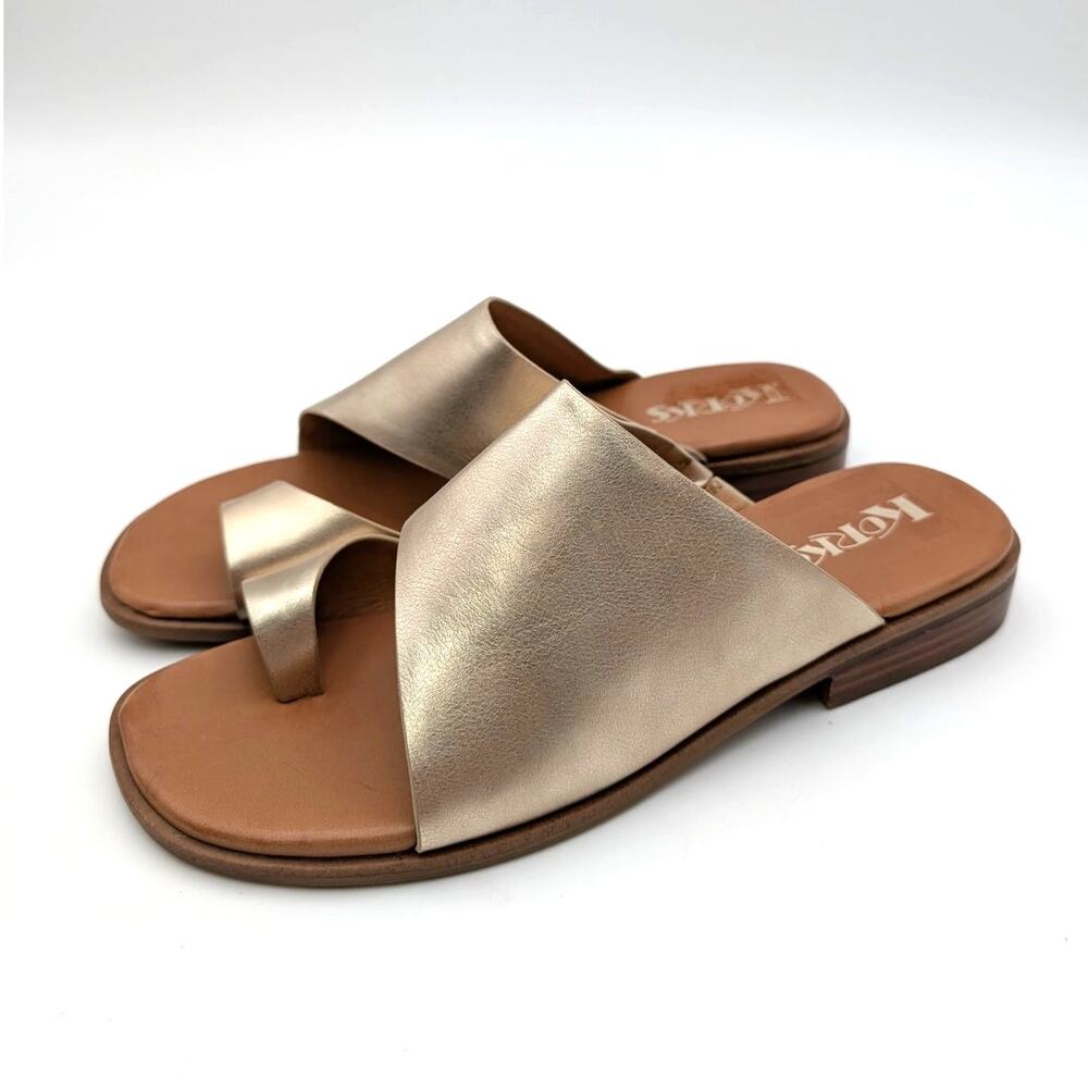 Korks Sarene Toe Ring Sandals Open Toe Women's Champagne Size US8M EU38.5